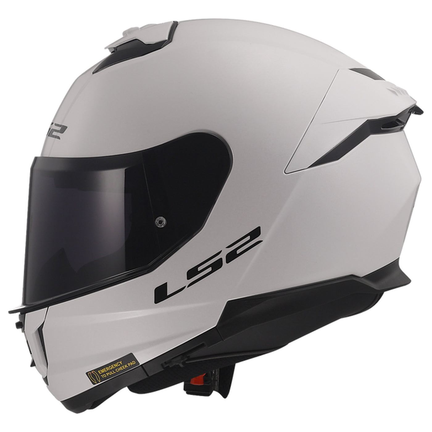 LS2 Helmets Stream II Solid Helmet Gloss White - Left Side View