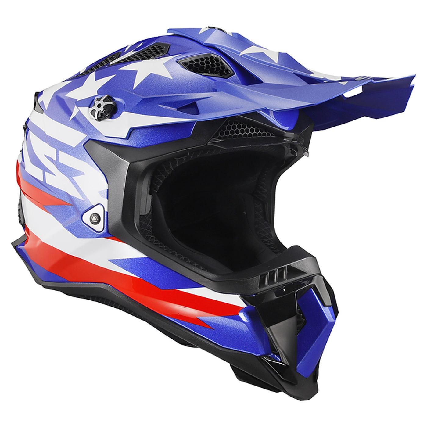 LS2 Helmets Subverter EVO United Helmet Gloss Red/White/Blue - Front Right Side View