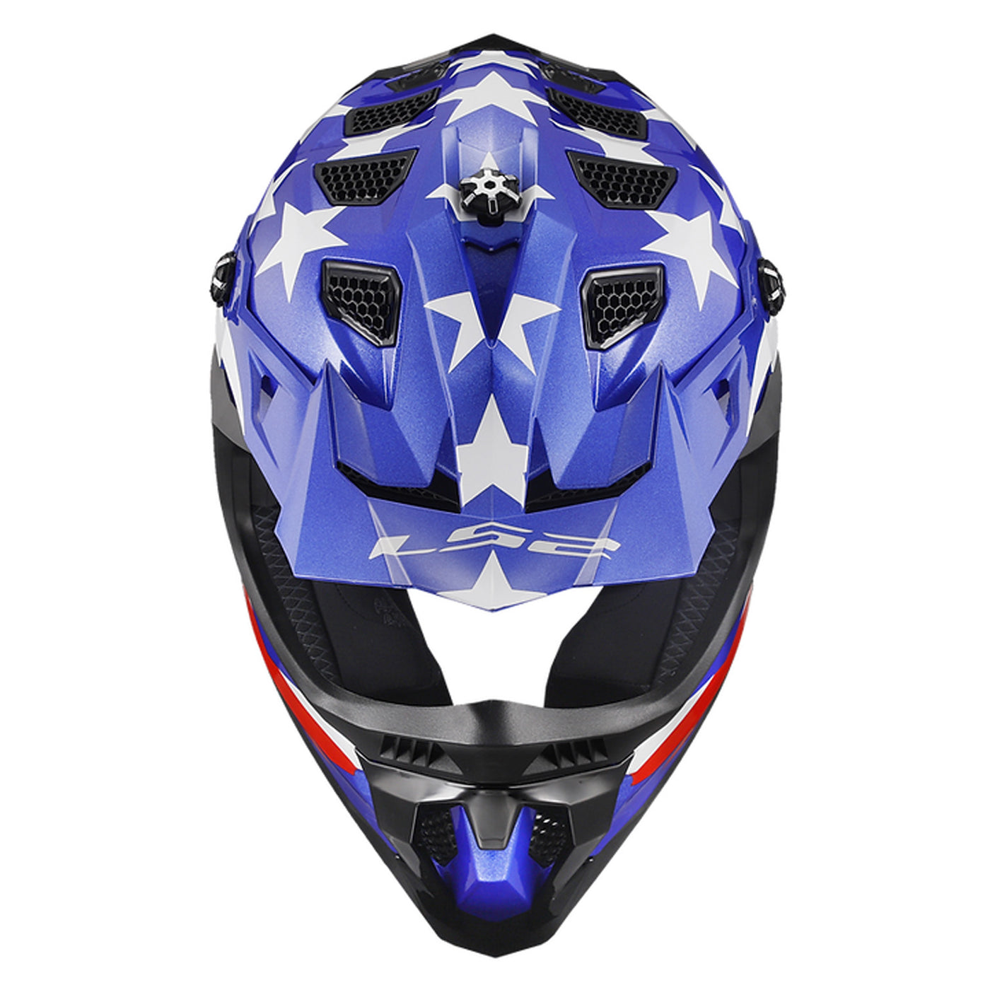 LS2 Helmets Subverter EVO United Helmet Gloss Red/White/Blue - Top View