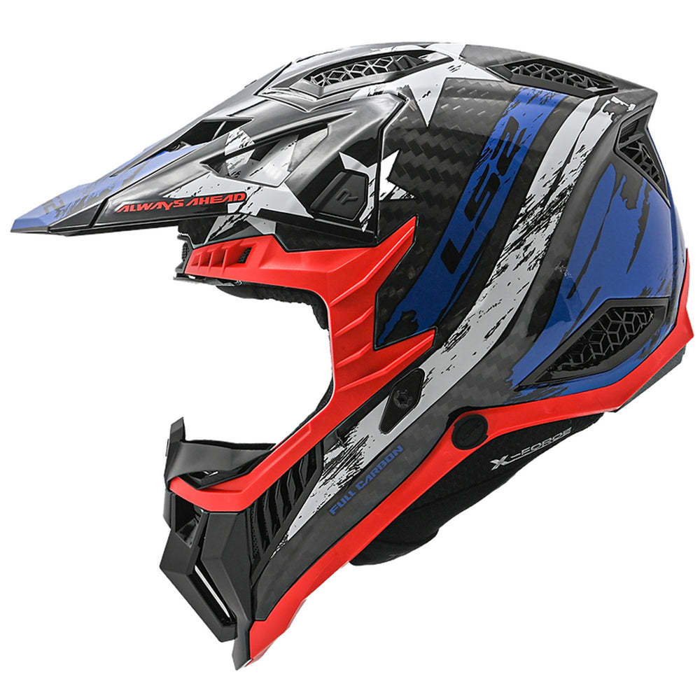 LS2 Helmets X-Force Carbon USA Helmet Gloss Carbon/Red/White/Blue - Side View