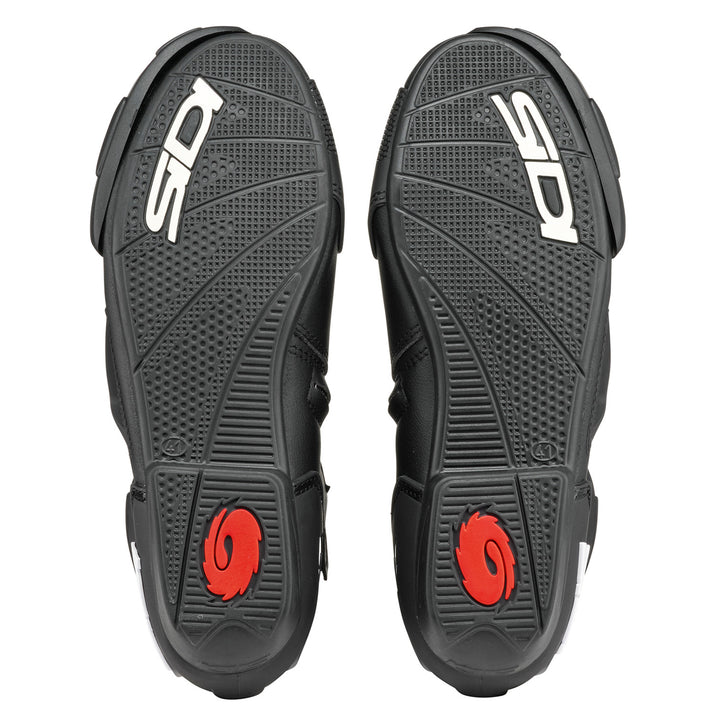 Sidi Mid Performer Boots Black/Black - Sole View of Pair