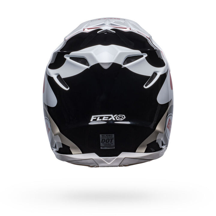 Bell Moto-9S Flex Hello Cousteau Reef Helmet Gloss White/Red - Rear View