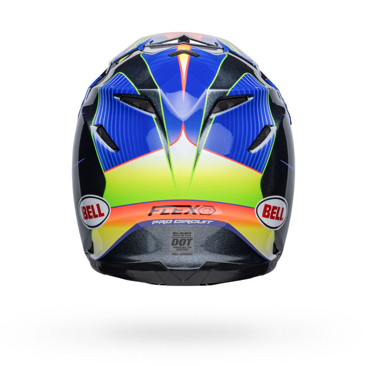 Bell Moto-9S Flex Pro Circuit Replica 23 Helmet Gloss Silver/Metallic Flake - Rear View
