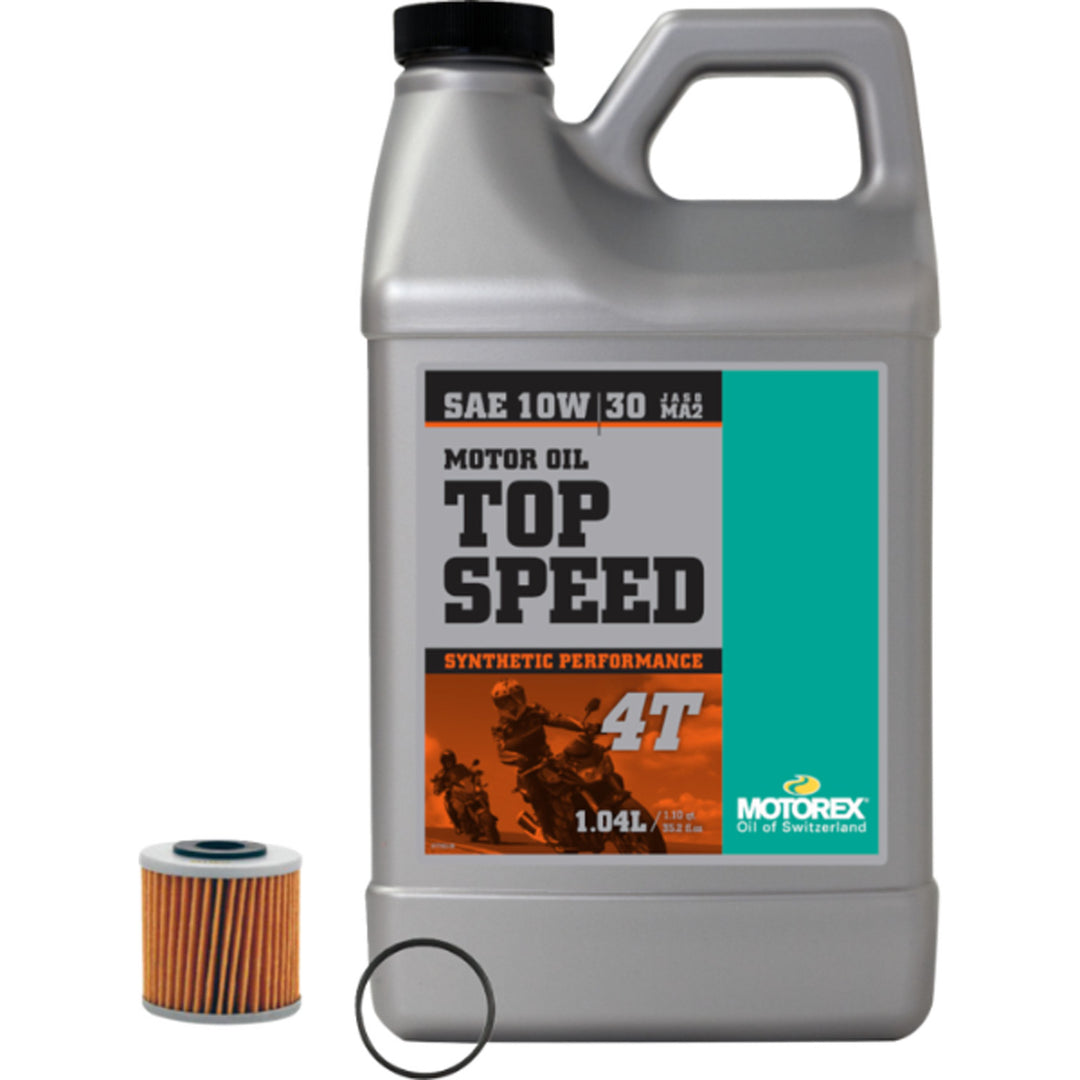 Display View of MOTOREX Oil Change Kit: includes Exact Fill of Motor Oil, Replacement Oil Filter and OEM Spec O-Ring or Crush Washer