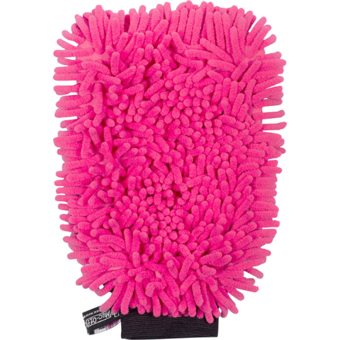 Muc-Off 2-in-1 Microfiber Wash Mitt - Pink Microfiber Wash Side