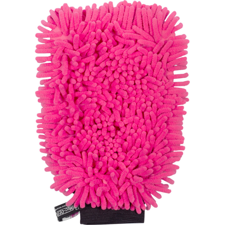 Muc-Off 2-in-1 Microfiber Wash Mitt - Pink Microfiber Wash Side