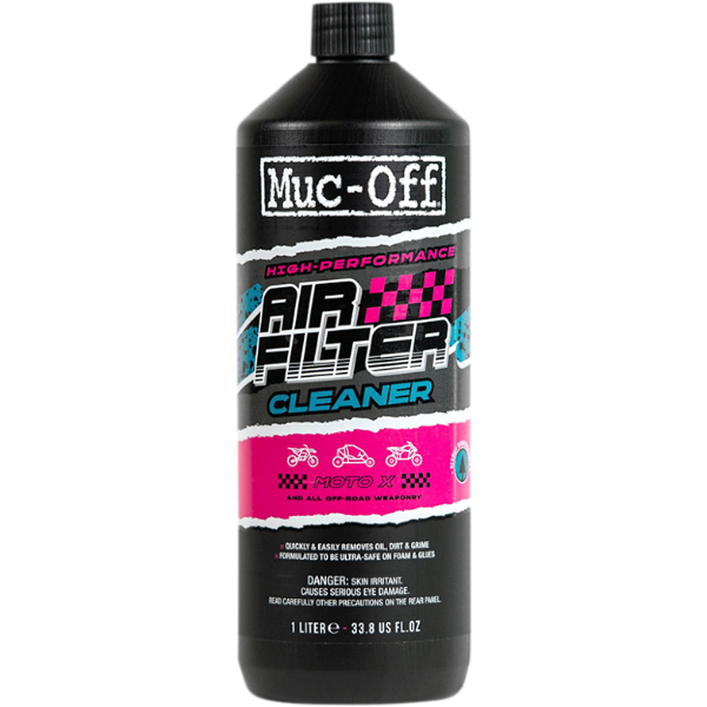 Muc-Off Foam Air Filter Cleaner - 1L - Front View of Bottle