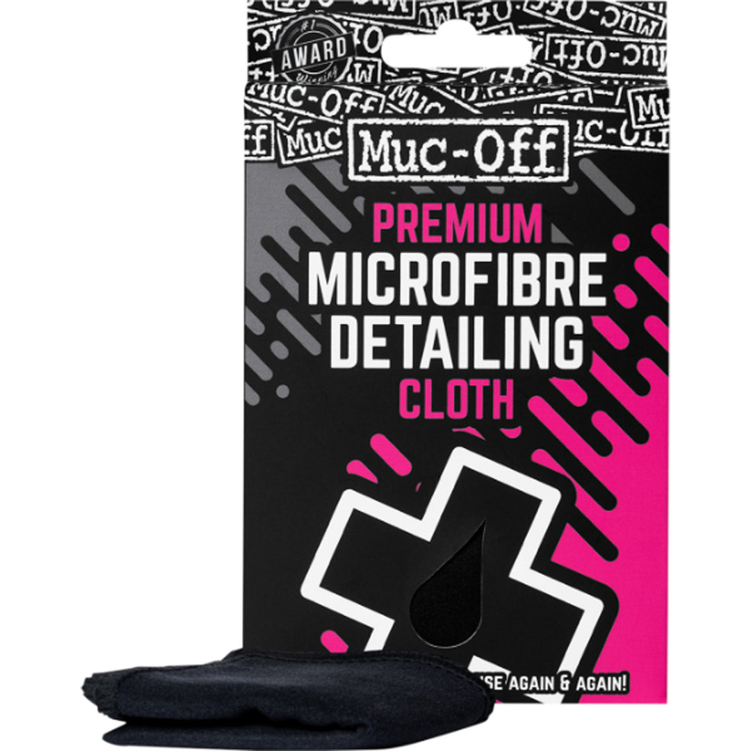 Muc-Off Microfibre Detailing Cloth - Front View of Box Case with Folded Cloth
