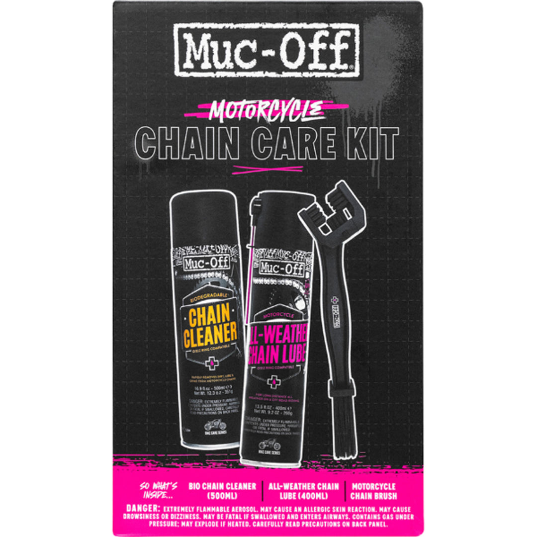 Muc-Off Motorcycle Chain Care Kit - Front View of Box Case