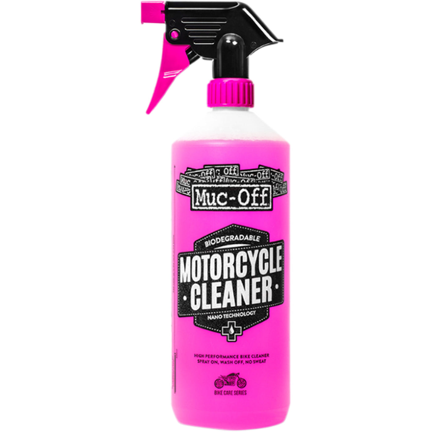 Muc-Off Nano Tech Motorcycle Cleaner 1L - Front View of 1 liter bottle with sprayer top