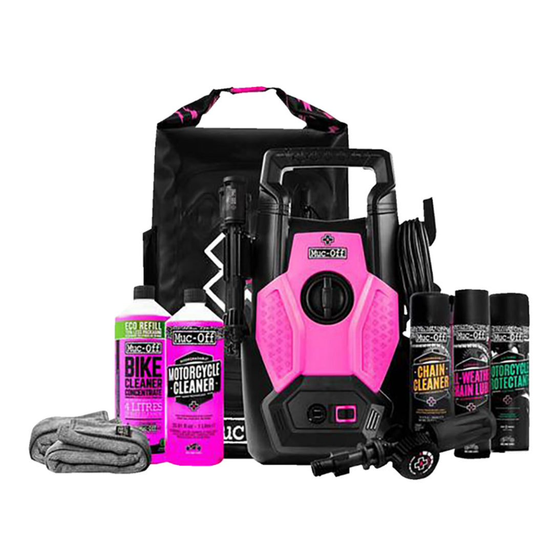 Muc-Off Pressure Washer - Motorcycle Bundle - Display View of All Products Included