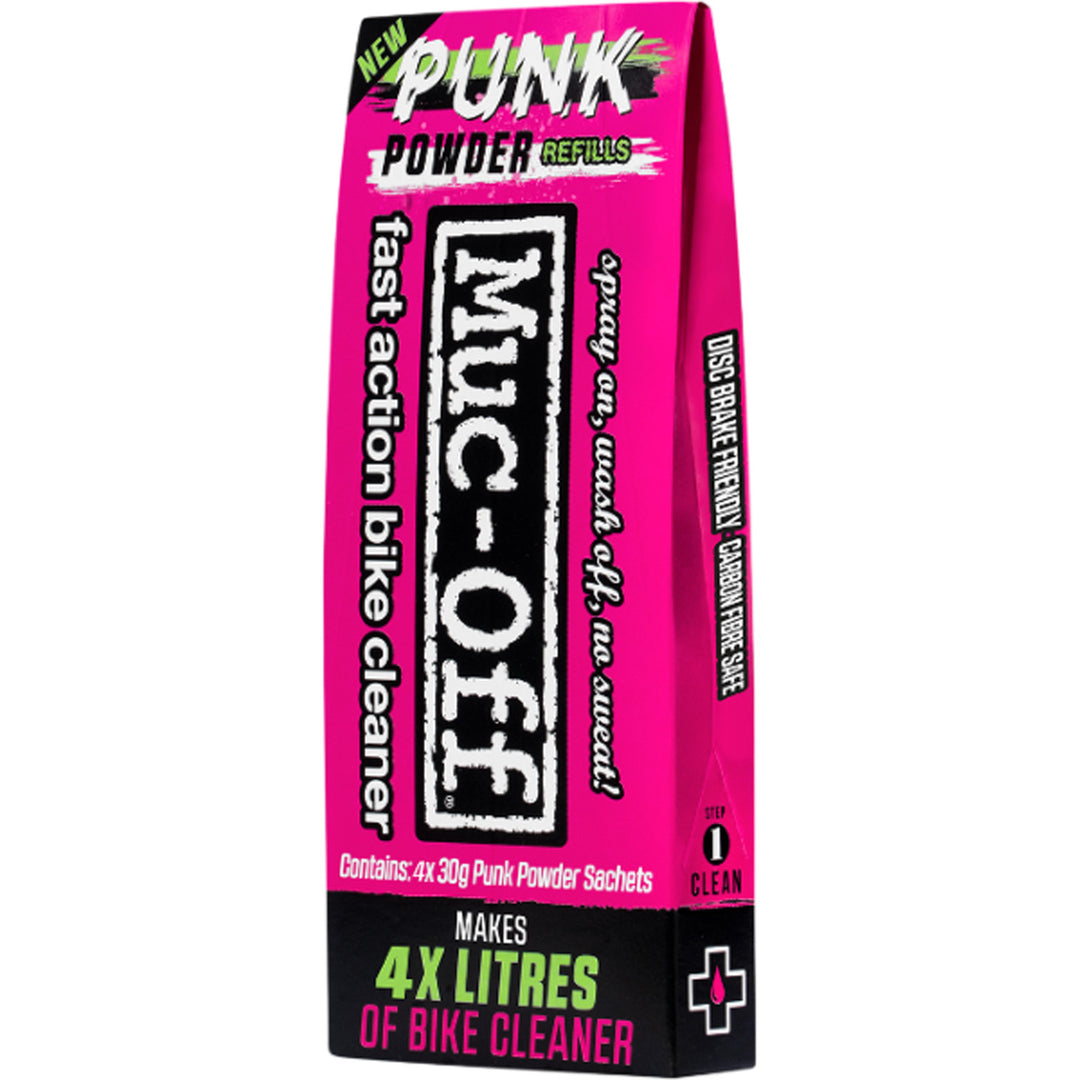 Muc-Off Punk Powder Concentrated Cleaner Refill 4 Pack - Front Side View of Package