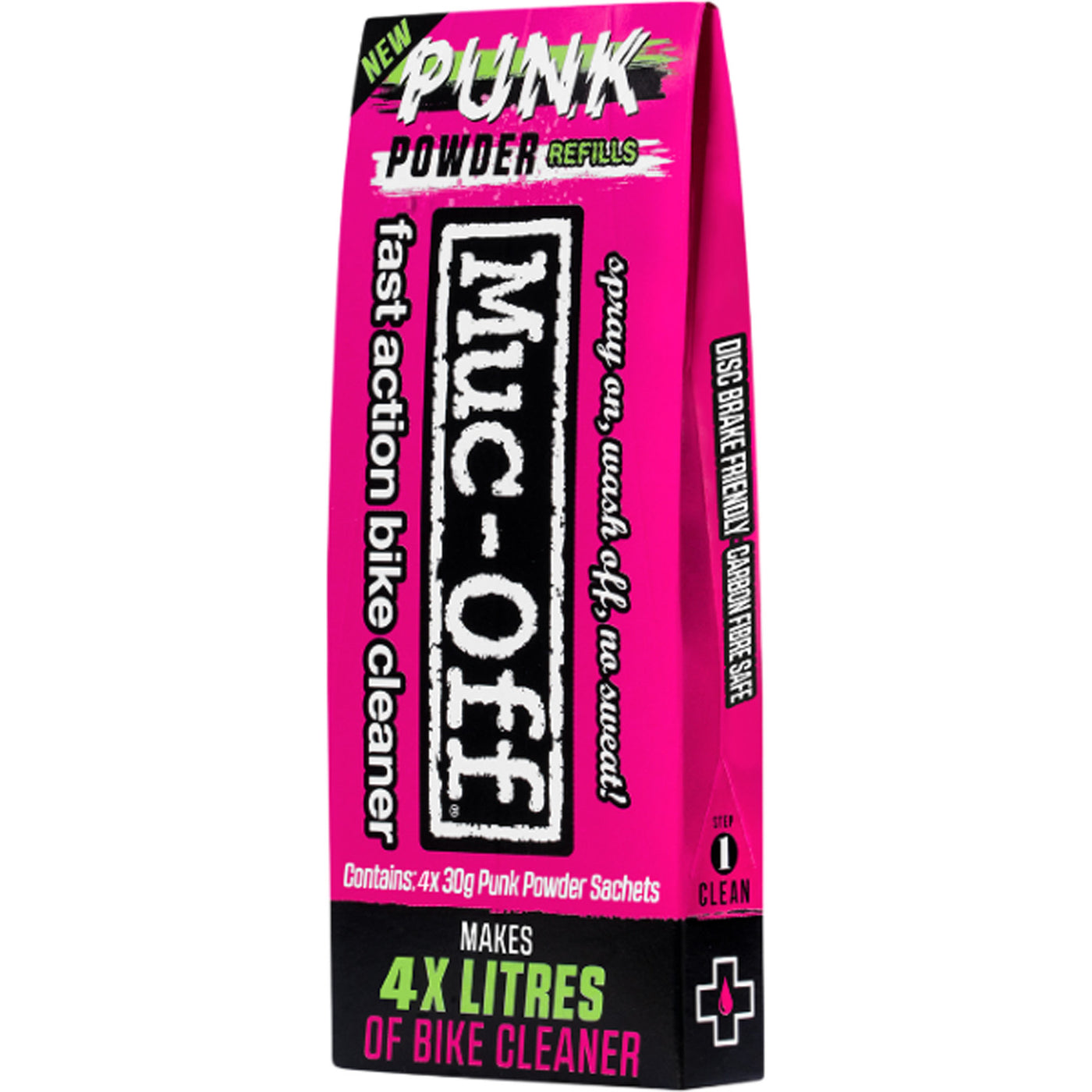 Muc-Off Punk Powder Concentrated Cleaner Refill 4 Pack - Front Side View of Package