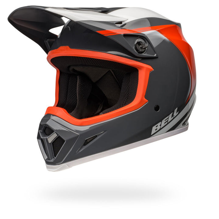 Bell MX-9 MIPS Dart Helmet Gloss Charcoal/Orange - Front Left Side View