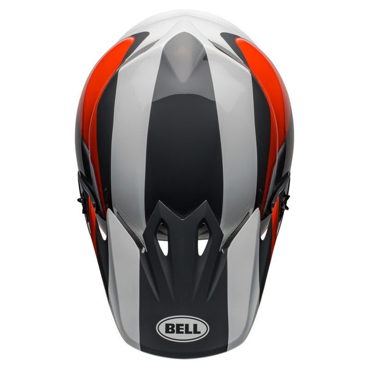 Bell MX-9 MIPS Dart Helmet Gloss Charcoal/Orange - Top Down View