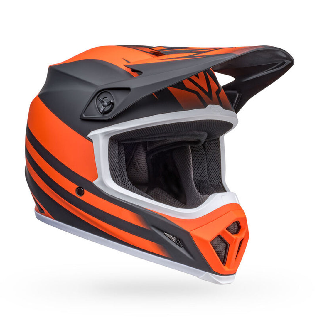 Bell MX-9 MIPS Disrupt Helmet Matte Black/Orange - Front Right Side View