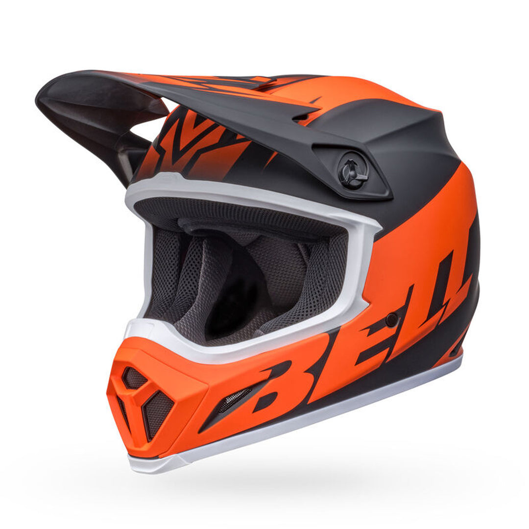 Bell MX-9 MIPS Disrupt Helmet Matte Black/Orange - Front Left Side View