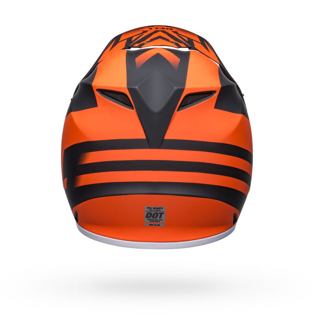 Bell MX-9 MIPS Disrupt Helmet Matte Black/Orange - Rear View