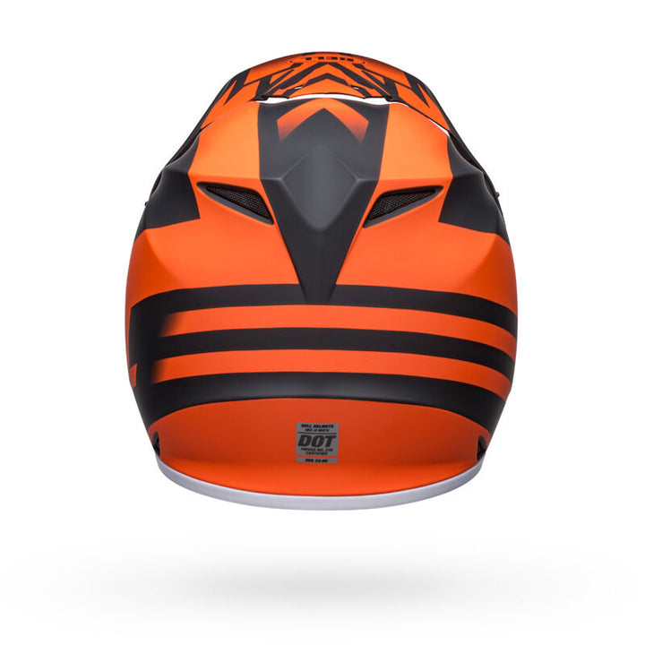 Bell MX-9 MIPS Disrupt Helmet Matte Black/Orange - Rear View