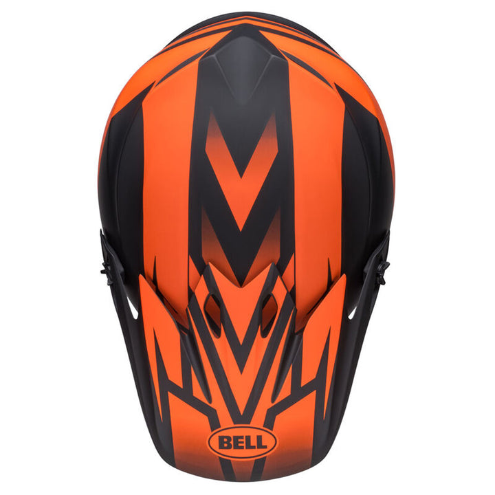 Bell MX-9 MIPS Disrupt Helmet Matte Black/Orange - Top Down View