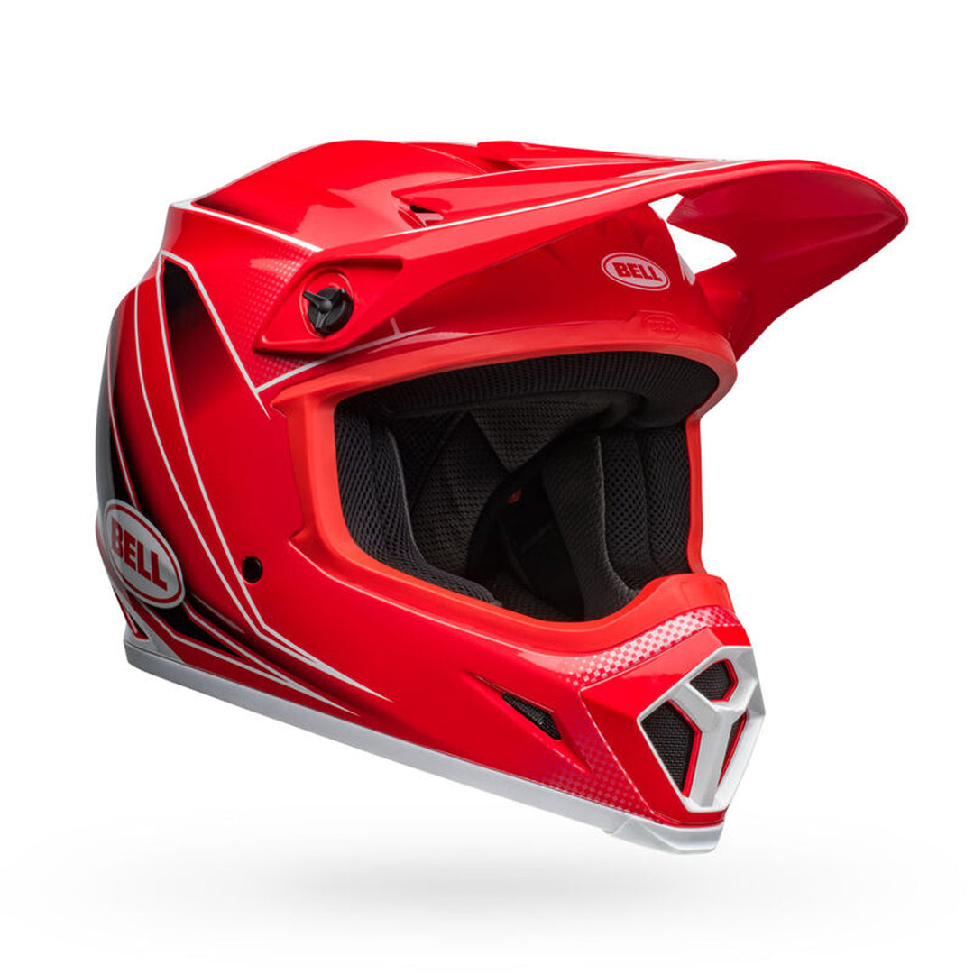 Bell MX-9 MIPS Zone Helmet Gloss Red - Front Right Side View