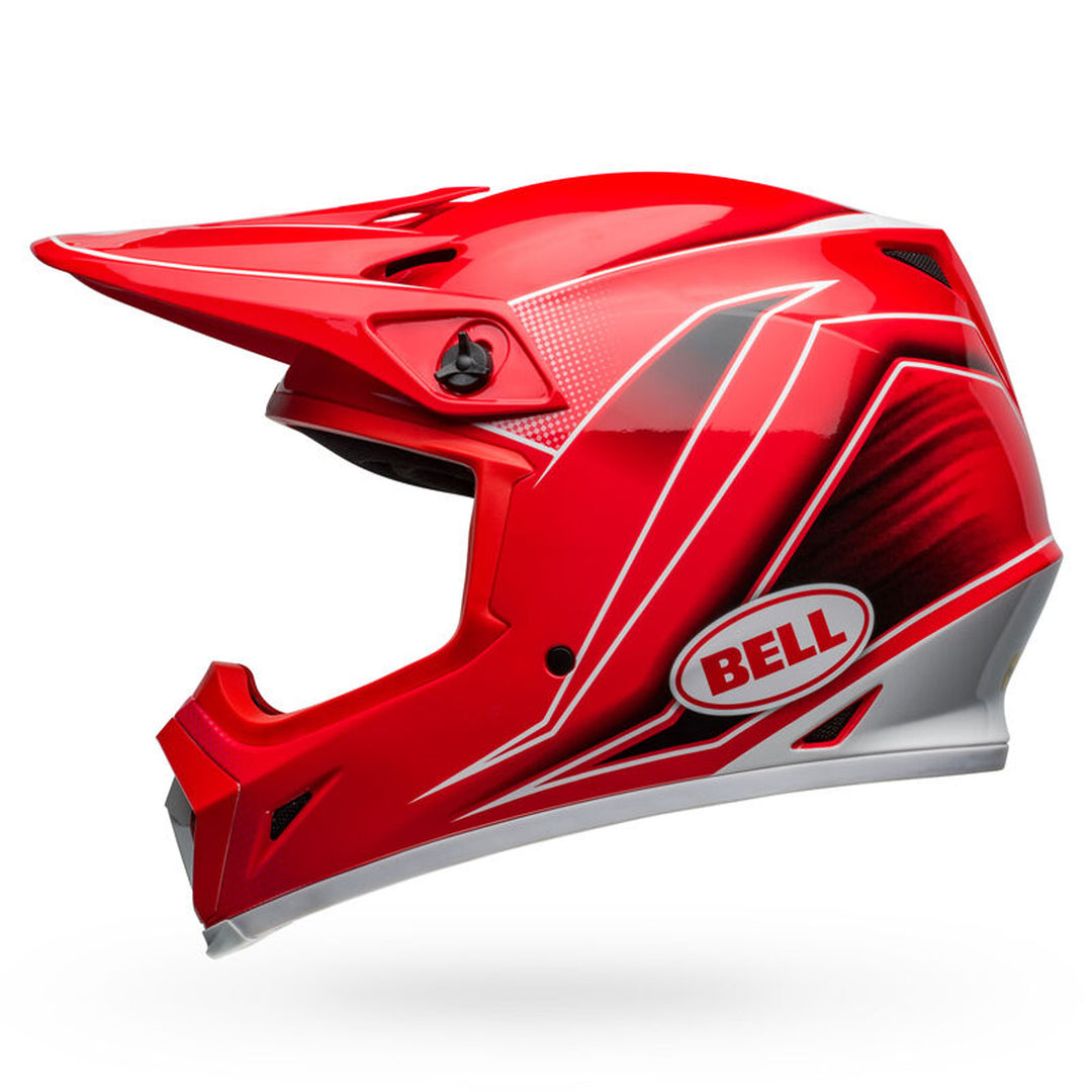 Bell MX-9 MIPS Zone Helmet Gloss Red - Left Side View