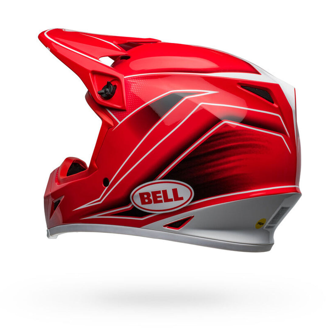 Bell MX-9 MIPS Zone Helmet Gloss Red - Rear Left Side View