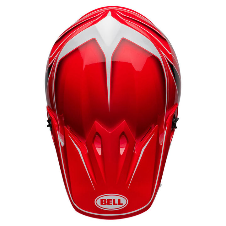 Bell MX-9 MIPS Zone Helmet Gloss Red - Top Down View