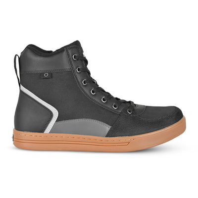 Noru Tori Motorcycle Casual Street Boot Black/Gum - Outer Side View