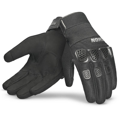 Noru Hakken Adventure Gloves Black - Back of Hand and Palm Views of Pair