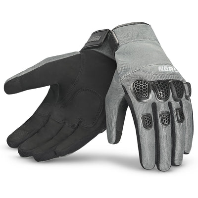 Noru Hakken Adventure Gloves Grey - Back of Hand and Palm Views of Pair