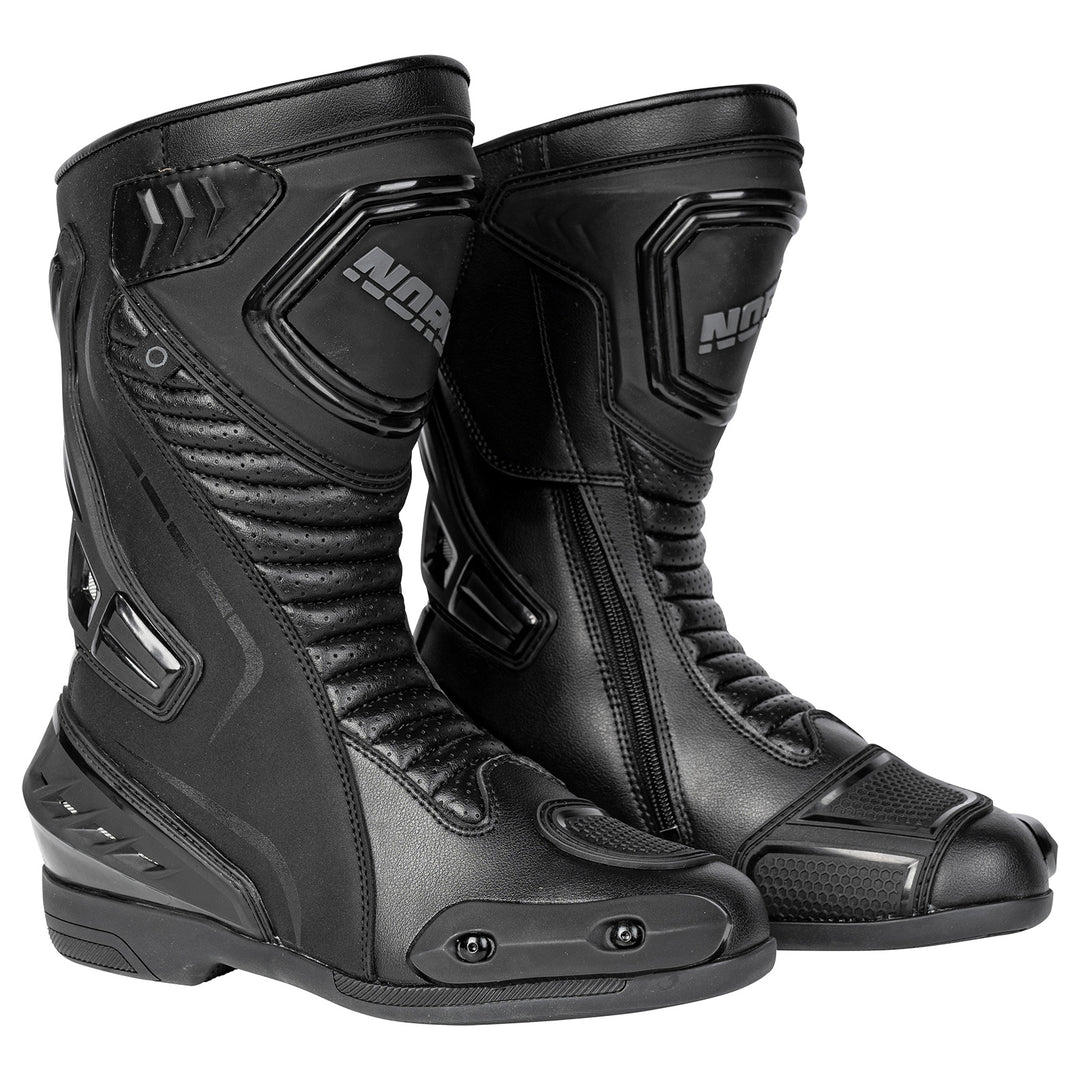 Noru Hakone Boots Black - Front Side View of Pair