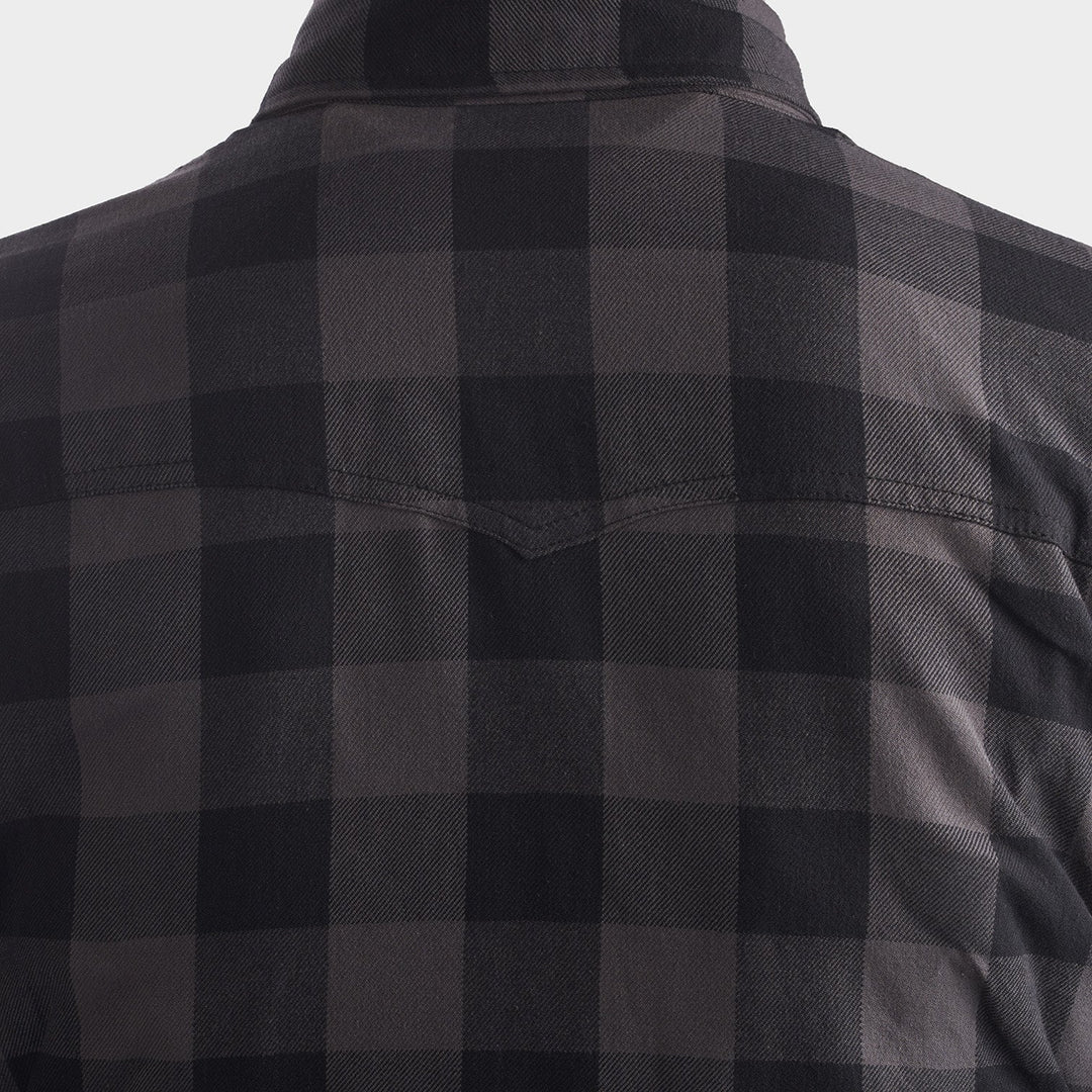 Noru Hanten Armored Riding Shirt Grey - Close-Up of Shoulder Panels