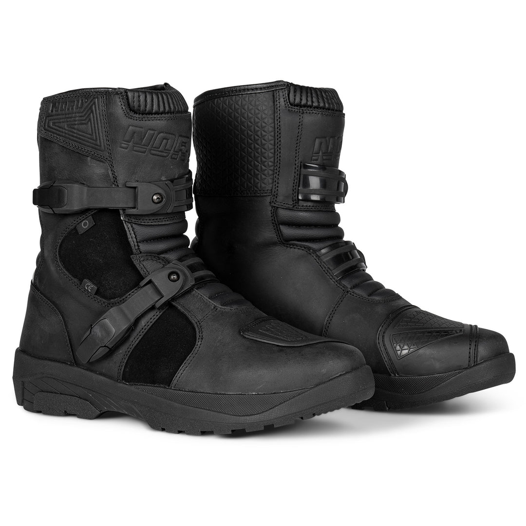 Noru Hakken Adventure Boots Black - Front Side View of Pair