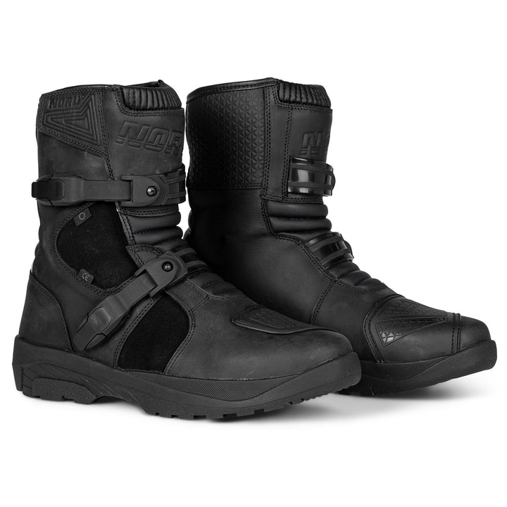 Noru Hakken Adventure Boots Black - Front Side View of Pair