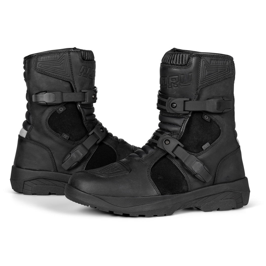 Noru Hakken Adventure Boots Black - Outer Side Views of Pair
