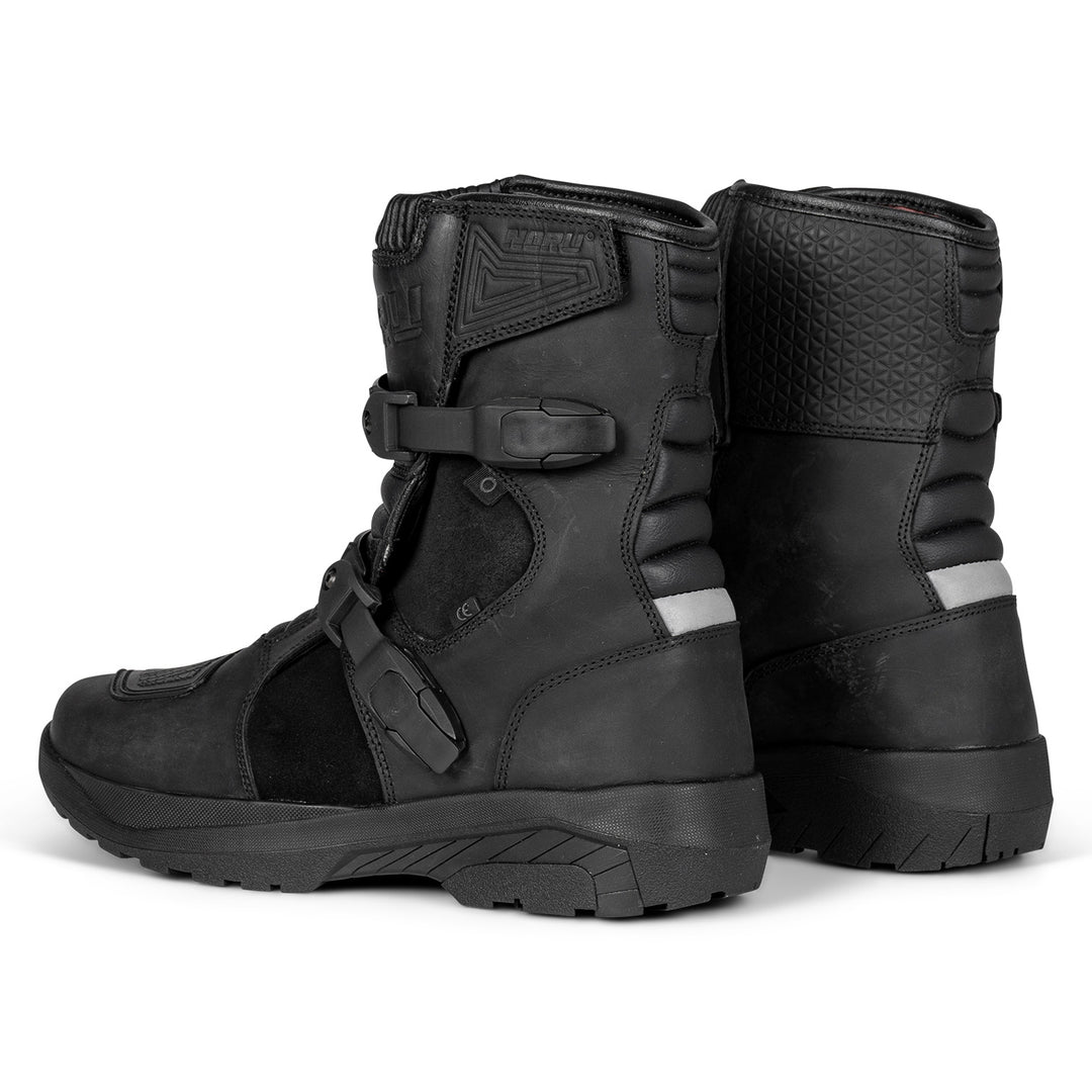 Noru Hakken Adventure Boots Black - Rear Side View of Pair