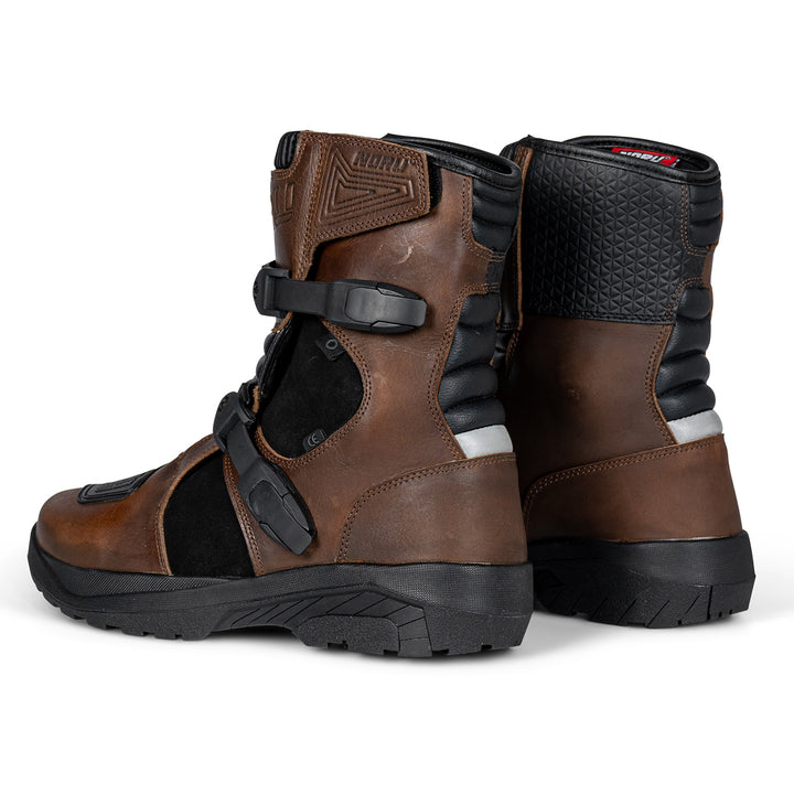 Noru Hakken Adventure Boots Brown - Rear Side View of Pair