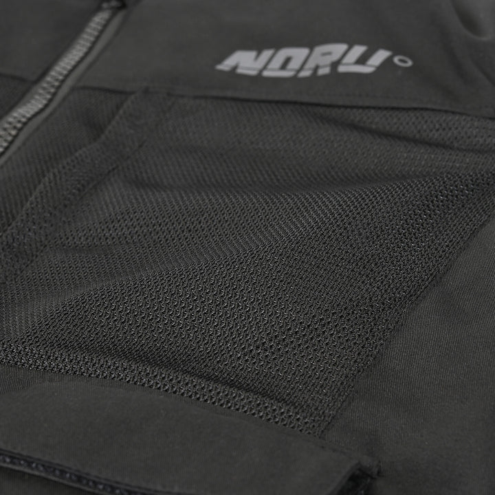 Noru Hakken Adventure Mesh Jacket Black - Close-Up of Chest Mesh Panel