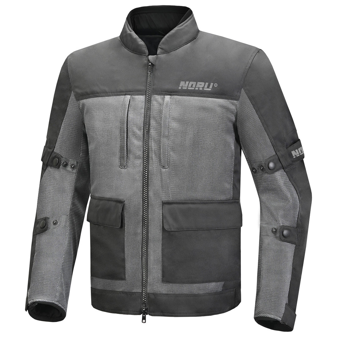 Noru Hakken Adventure Mesh Jacket Grey - Front View