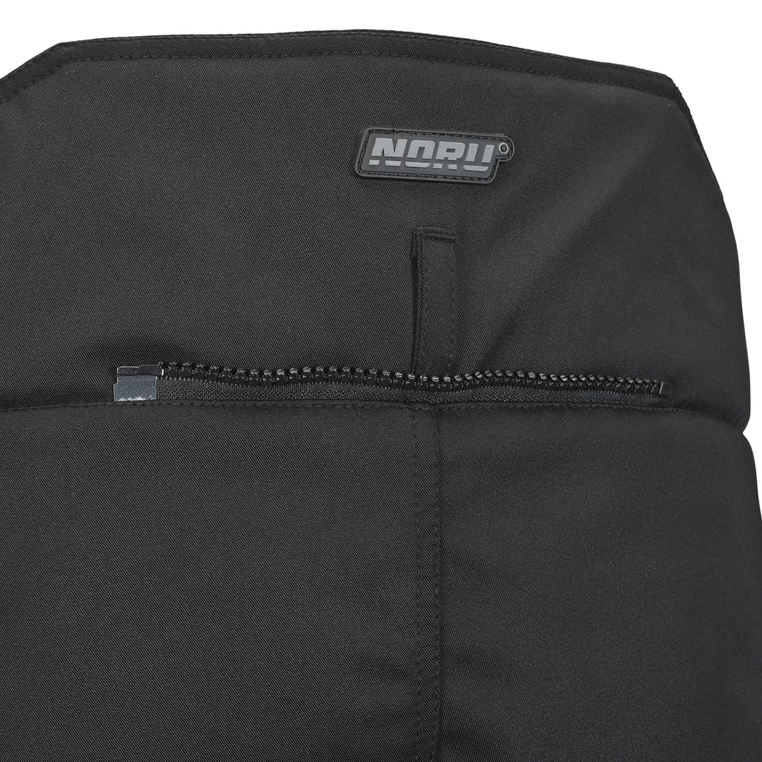 Noru Hakken Adventure Mesh Pants Black - Close-Up of Rear Jacket Attachment Zipper