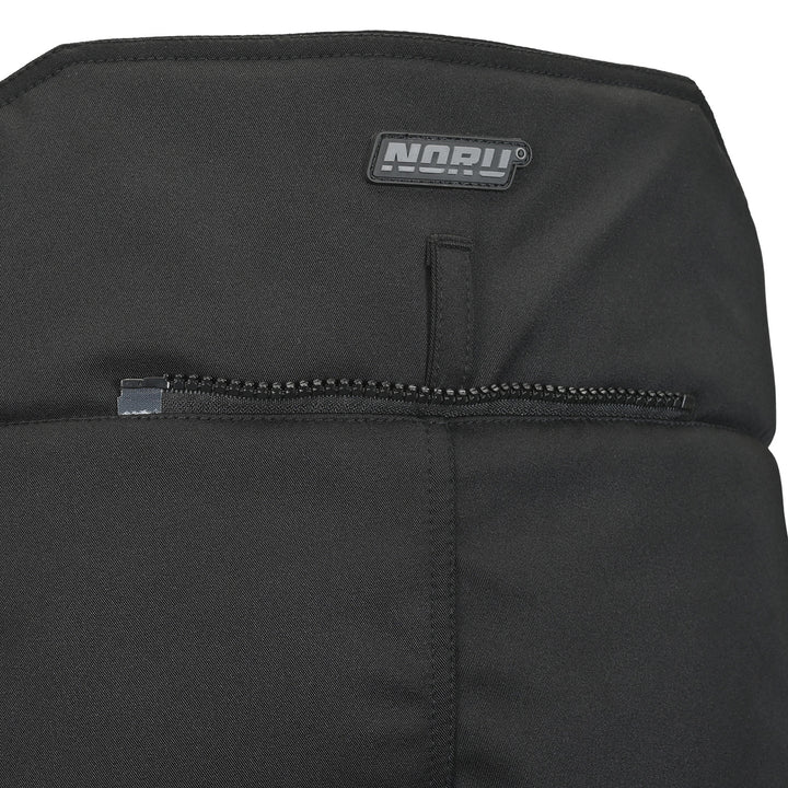 Noru Hakken Adventure Mesh Pants Black - Close-Up of Rear Jacket Attachment Zipper