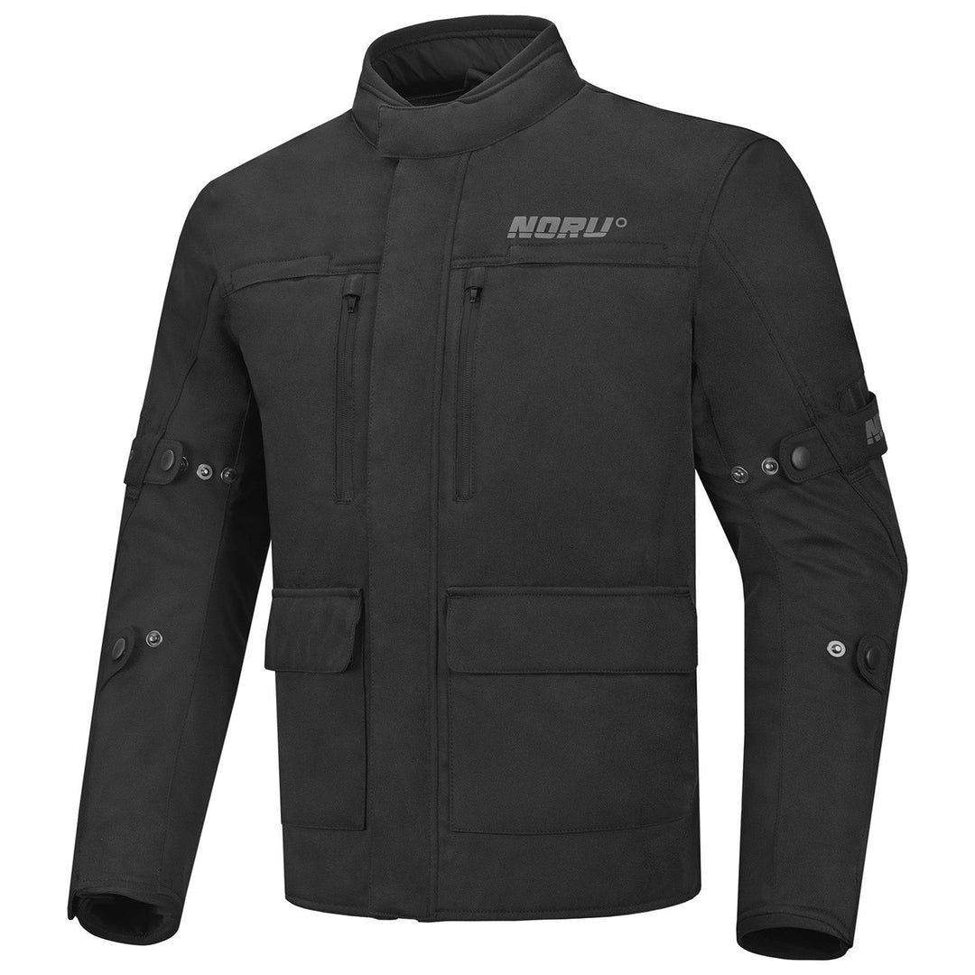 Noru Hakken Adventure Waterproof Jacket Black - Front View