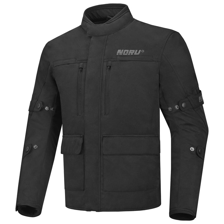 Noru Hakken Adventure Waterproof Jacket Black - Front View