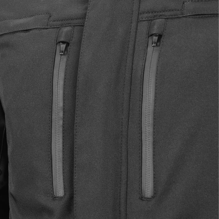 Noru Hakken Adventure Waterproof Jacket Black - Close-Up of Zippered Chest Vents