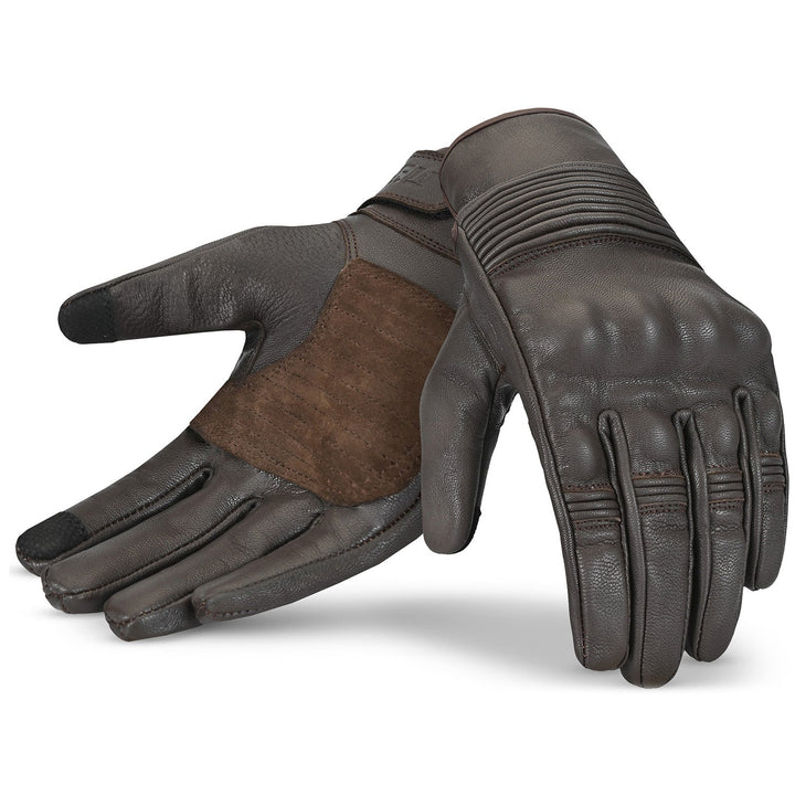 Noru Hoshi Gloves Brown - Back of Hand and Palm Views of Pair