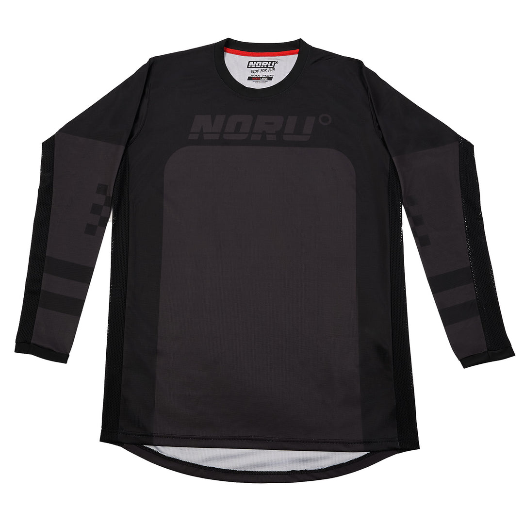 Noru Off-Road JMX Vented Jersey Black/Grey - Front View