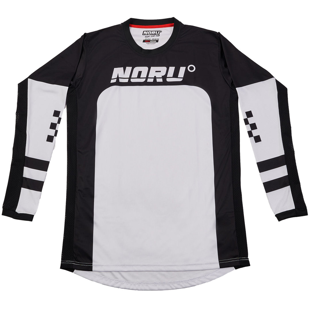 Noru Off-Road JMX Vented Jersey White/Black - Front View