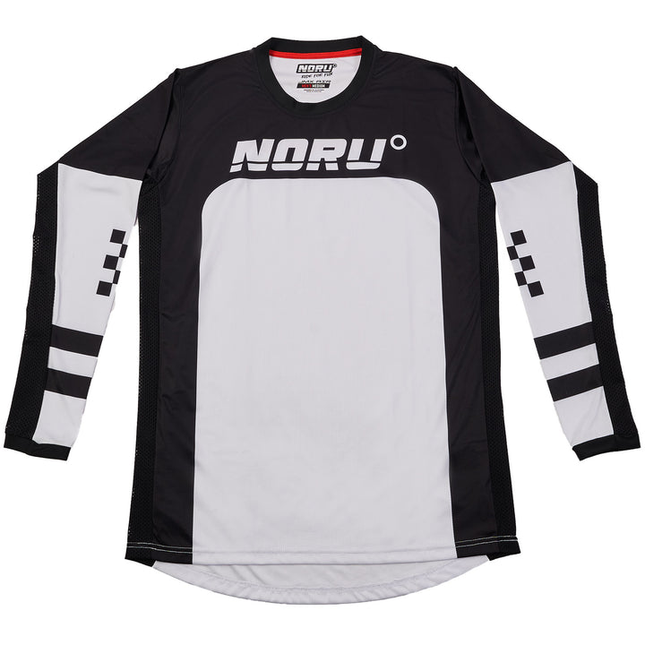 Noru Off-Road JMX Vented Jersey White/Black - Front View