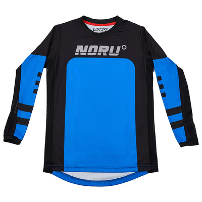 Noru Off-Road JMX Youth Vented Jersey Blue/Black - Front View